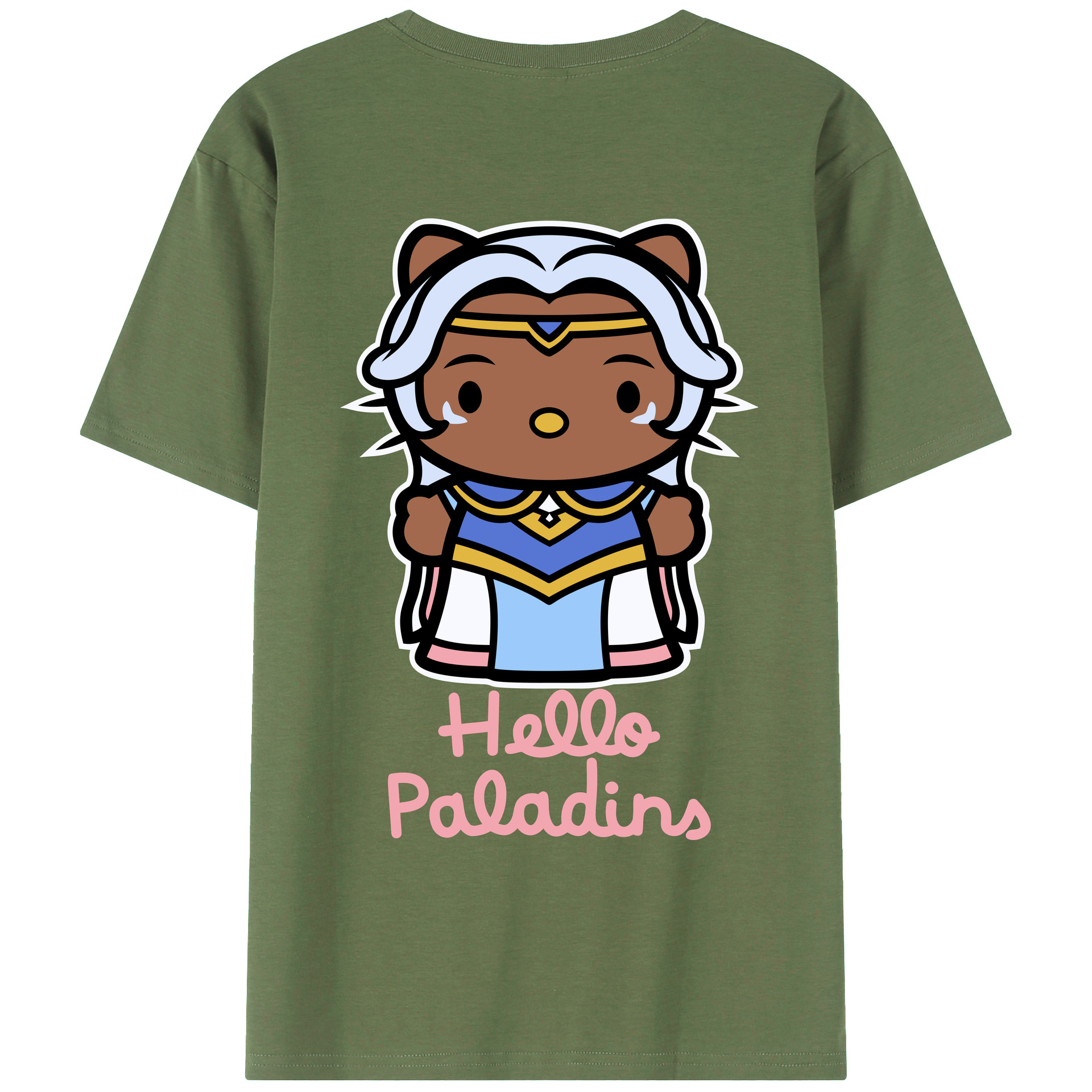 （画像用） Hello Kitty ハローキティ 綿100％ メンズ半袖Tシャツ（バックプリント） 通気性